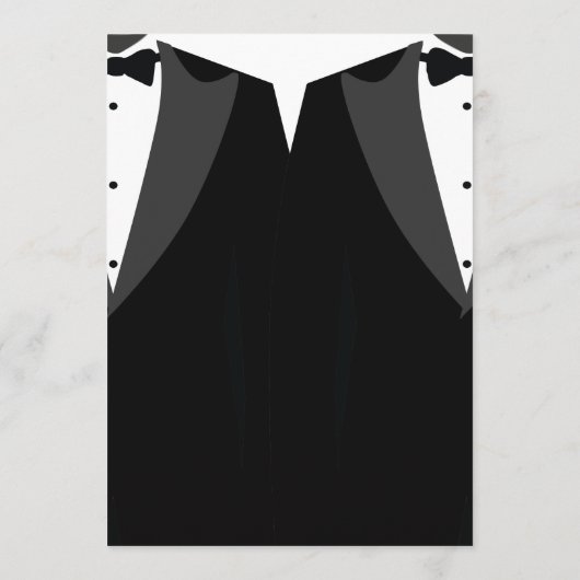 Elegant Black Tie Gay Wedding Invitation Menu (Achterkant)