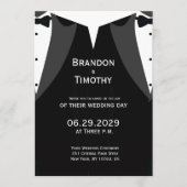 Elegant Black Tie Gay Wedding Invitation Menu (Voorkant)