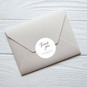 Elegant Black Tie Wedding Favor & Envelope Seal Ronde Sticker