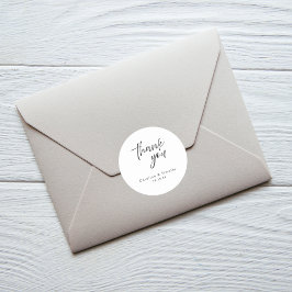 Elegant Black Tie Wedding Favor & Envelope Seal Ronde Sticker