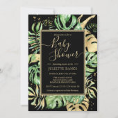 Elegant Black Tropical Gender Neutral Baby shower Kaart (Voorkant)