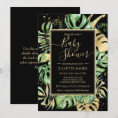 Elegant Black Tropical Gender Neutral Baby shower Kaart (Voorkant / Achterkant)