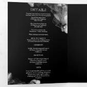 Elegant Black trouwuitnodiging/menu/rsvp. Drieluik Uitnodiging (Binnenzijde eerst)