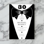 Elegant Black Tuxedo 30th Birthday Kaart