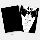 Elegant Black Tuxedo 40th Birthday Kaart