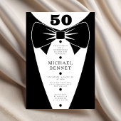 Elegant Black Tuxedo 50th Birthday Kaart