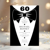 Elegant Black Tuxedo 60th Birthday Kaart