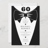 Elegant Black Tuxedo 60th Birthday Kaart (Voorkant)