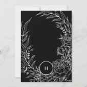 Elegant Black Tuxedo Bright White Monogram Wreate Kaart (Achterkant)