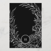 Elegant Black Tuxedo Bright White Monogram Wreate Kaart (Achterkant)