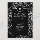 Elegant Black Tuxedo Bright White Monogram Wreate Kaart (Voorkant)