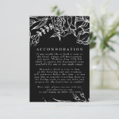 Elegant Black Tuxedo Bright White Wreath Wedding Informatiekaartje (Staand voorkant)