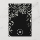 Elegant Black Tuxedo Bright White Wreath Wedding Informatiekaartje (Achterkant)