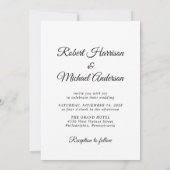 Elegant Black Tuxedo Waterverven Gay Wedding Kaart (Achterkant)