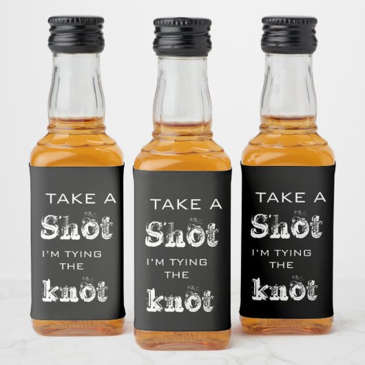 Elegant Black Tying the Knot Wedding Verloving Likeurfles Etiket (Flessen)