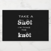 Elegant Black Tying the Knot Wedding Verloving Likeurfles Etiket (Enkel label)