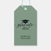 Elegant Black Typografie op Sage Green Background Cadeaulabel (Voorkant)