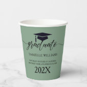 Elegant Black Typografie op Sage Green Background Papieren Bekers (Voorkant)