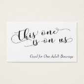 Elegant Black Typografie op White Drink Tickets Visitekaartjes (Voorkant)