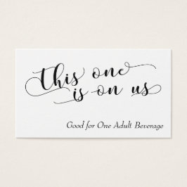 Elegant Black Typografie op White Drink Tickets Visitekaartjes