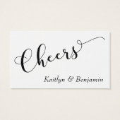 Elegant Black Typografie op White Drink Tickets Visitekaartjes (Achterkant)