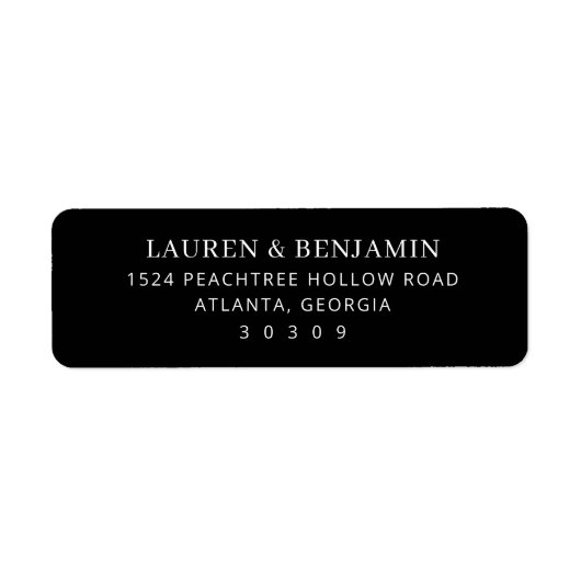 Elegant Black Typographic Etiket (Voorkant)