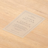 Elegant Black Typographic Wedding Acryl Uitnodigingen (Laagn)