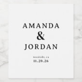 Elegant Black Typographic Wijn Etiket (Enkel label)