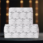 Elegant Black Typography Personalized Wedding Cadeaupapier