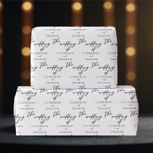 Elegant Black Typography Personalized Wedding Cadeaupapier