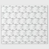 Elegant Black Typography Personalized Wedding Cadeaupapier (Vlak)