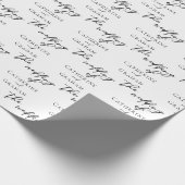 Elegant Black Typography Personalized Wedding Cadeaupapier (Hoek)