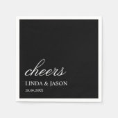 Elegant Black Typography Personalized Wedding Servet (Voorkant)