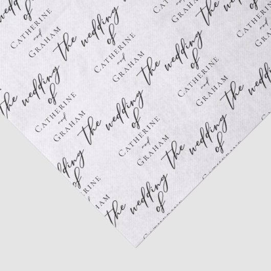 Elegant Black Typography Personalized Wedding Tissuepapier (Detail)