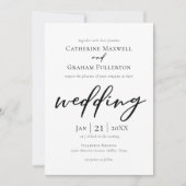 Elegant Black Typography Simple Modern Wedding Kaart (Voorkant)