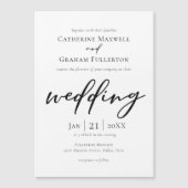 Elegant Black Typography Simple Modern Wedding Magnetische Uitnodiging (Voorkant)