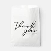 Elegant Black Typography Weddenschap Hartelijk dan Bedankzakje (Voorkant)
