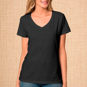 Elegant Black V-Neck T-Shirt / Aanpassen