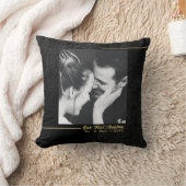 Elegant Black Velvet Gold eerste kersthuwelijk Kussen (Deken)