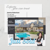 Elegant Black Verkocht alleen sjabloon onroerend g Briefkaart (Voorkant / Achterkant)