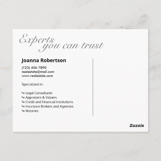 Elegant Black Verkocht alleen sjabloon onroerend g Briefkaart (Achterkant)