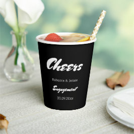 Elegant Black Verloving Wedding Favors  Papieren Bekers