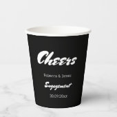 Elegant Black Verloving Wedding Favors  Papieren Bekers (Voorkant)