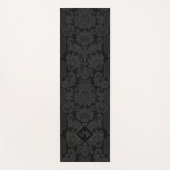 Elegant Black Victoriaans Damask w/Monogram Yogamat (Voorkant)