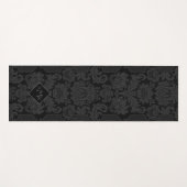 Elegant Black Victoriaans Damask w/Monogram Yogamat (Voorkant (horizontaal))