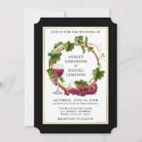 Elegant Black Waterverf Grapes Wreatding Wedding