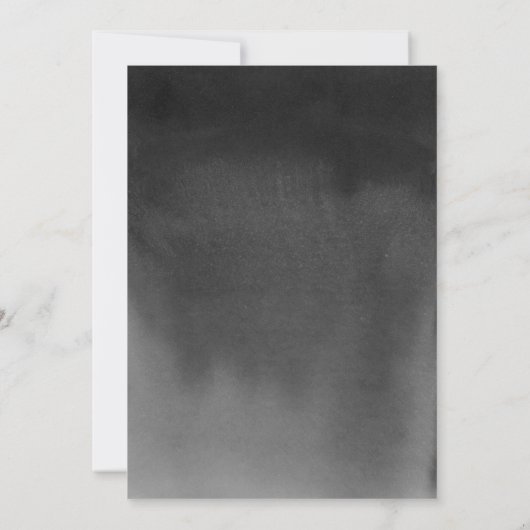 Elegant Black Waterverf Photo Afstuderen Aankondiging (Achterkant)