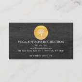 Elegant Black Waterverf Tree Yoga en Meditation Visitekaartje (Achterkant)