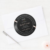 Elegant Black Wavy Rose Gold Logo Product Labels (Envelop)