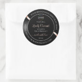 Elegant Black Wavy Rose Gold Logo Product Labels (Tas)